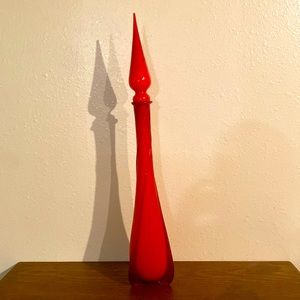 Vintage Glass Sculpture-Red